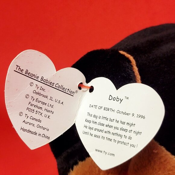 TY Beanie Babies Doby The Doberman 1996 Stuffed Animal - Picture 8 of 14